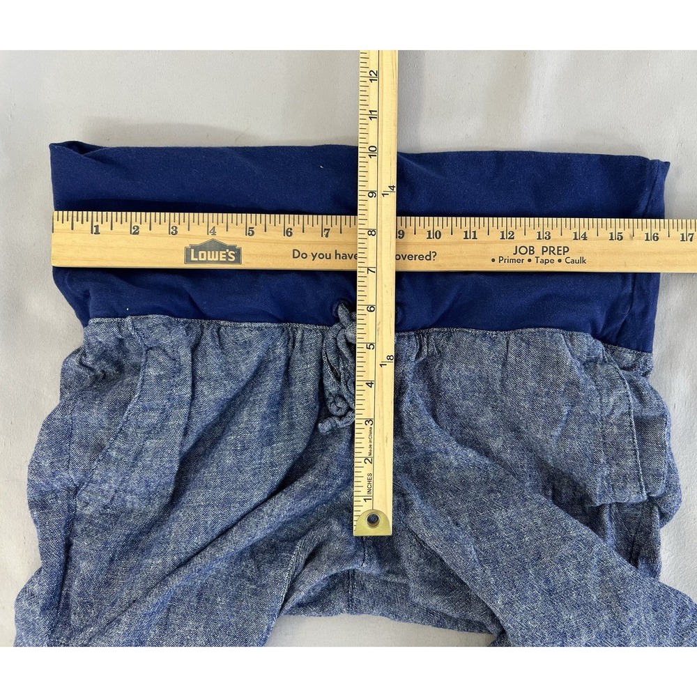 Old Navy‎ Maternity Linen-Blend Blue Waistband  Wide Leg  Pants Medium - Picture 4 of 9